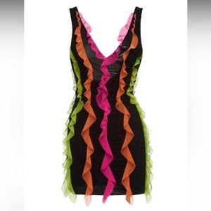 Duckie Confetti Neon Ruffle Dress 
l